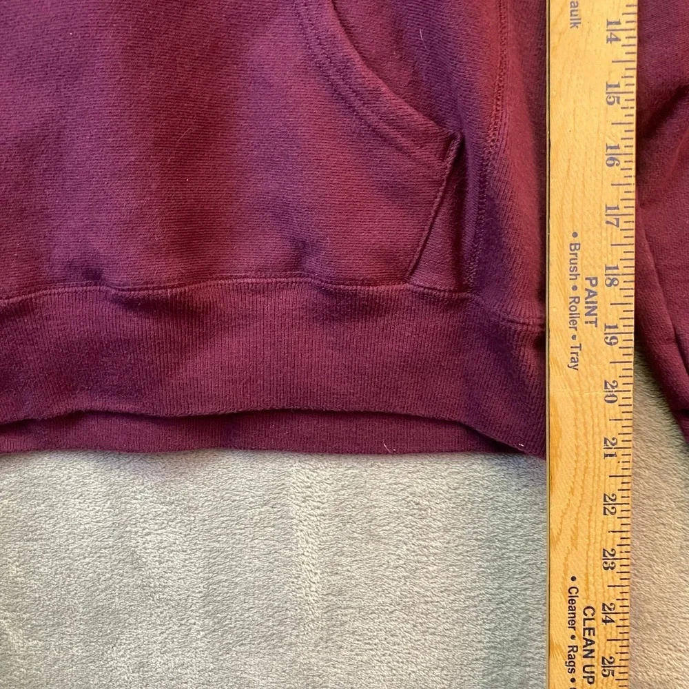 Champion Reverse Weave Hoodie Small Burgundy C Logo Pullover